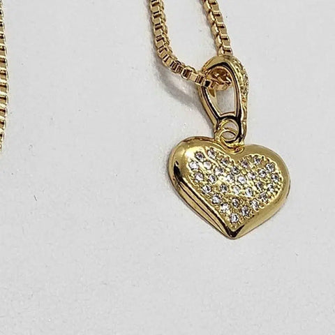 Brand New   Brazilian 18k Gold Filled HEART Necklace