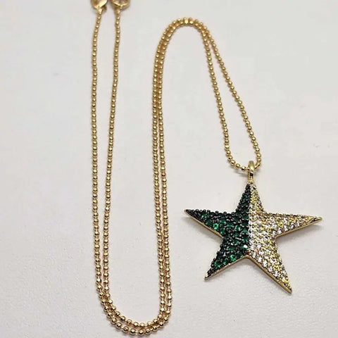 Brand NEW  Brazilian 18k Gold Filled Necklace with Star Pendant Brass