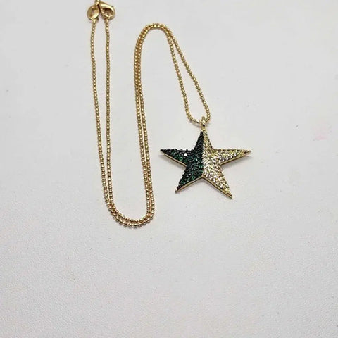 Brand NEW  Brazilian 18k Gold Filled Necklace with Star Pendant Brass