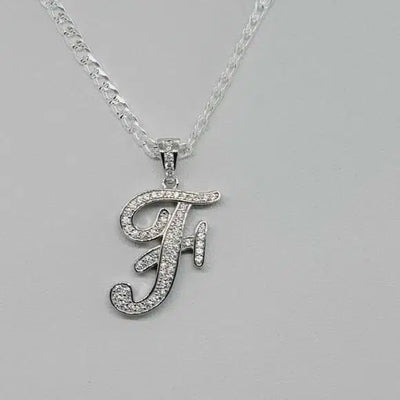 Brand New Sterling Silver 925 Letter F Necklace