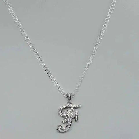 Brand New Sterling Silver 925 Letter F Necklace