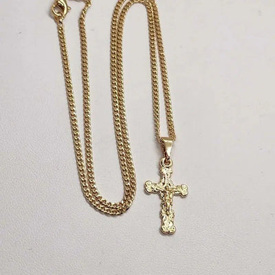 Brand NEW  Brazilian 18k Gold Filled Cross Necklace