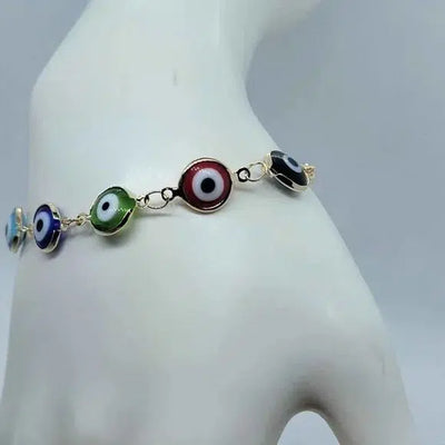 Brand New Brazilian 18k Gold Filled Multi Color Evil Eye Bracelet