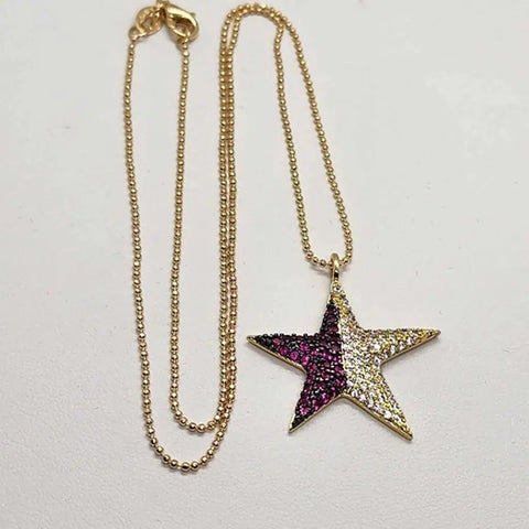 Brand NEW  Brazilian 18k Gold Filled Necklace with Star Pendant Brass