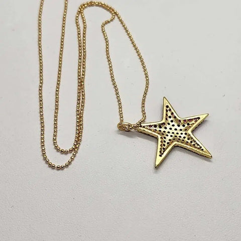 Brand NEW  Brazilian 18k Gold Filled Necklace with Star Pendant Brass