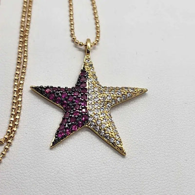 Brand NEW  Brazilian 18k Gold Filled Necklace with Star Pendant Brass