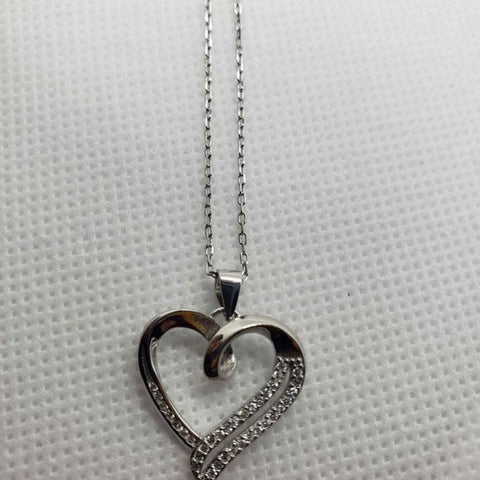 Brand New Sterling Silver 925 Heart Necklace