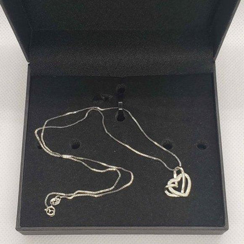 Brand Ne w Sterling Silver 925 Double Heart Necklace