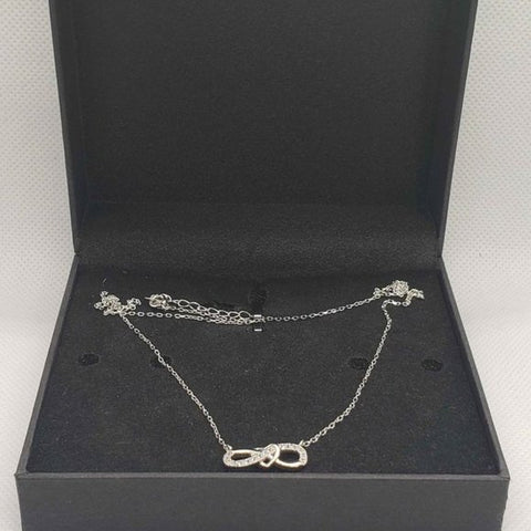 Brand New Sterling Silver 925 Infinite & Heart Necklace