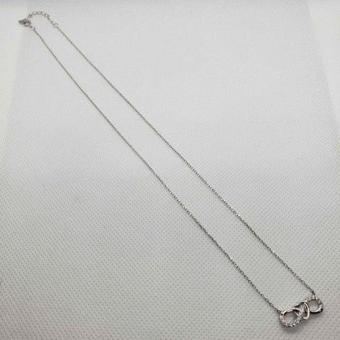 Brand New Sterling Silver 925 Infinite & Heart Necklace