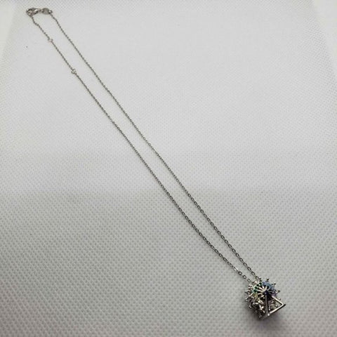 Brand New Sterling Silver 925 Ferris Wheel Cz stones Necklace