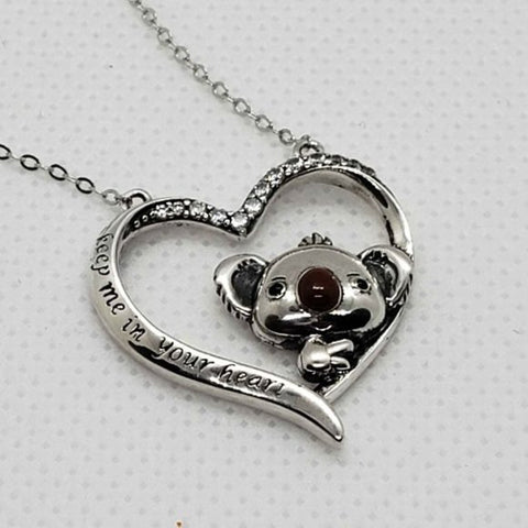 Brand New Sterling Silver 925 Koala Cz stones Necklace