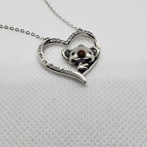 Brand New Sterling Silver 925 Koala Cz stones Necklace