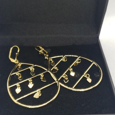 Brand New Brazilian 18k Gold Filled Multi Hearts Earrings