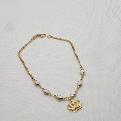 Brand New Brazilian 18k gold filled Crown Anklet