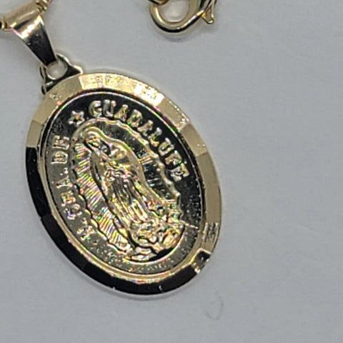 Brand New Brazilian 18k Gold Filled Virgen De Guadalupe Necklace