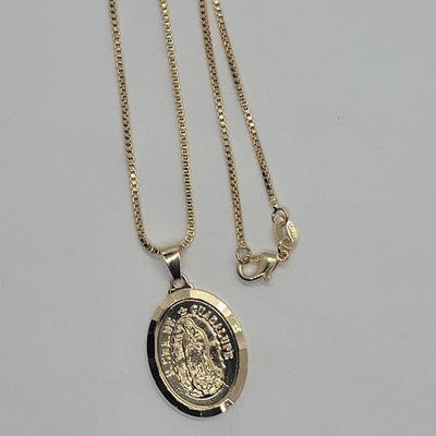 Brand New Brazilian 18k Gold Filled Virgen De Guadalupe Necklace