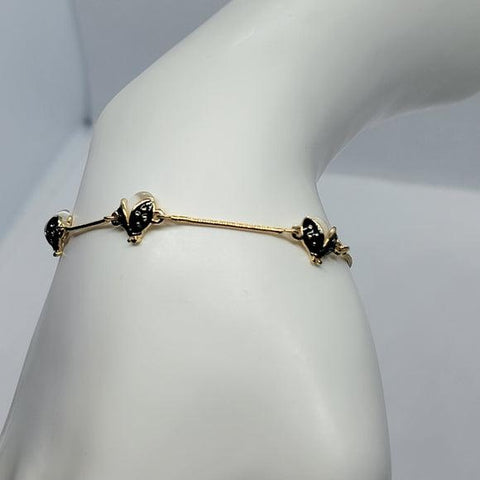 Brand New 18k Gold Plated Lady Bug Bracelet