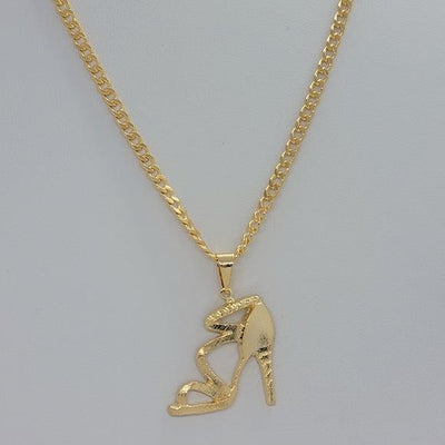 Brand New Brazilian 18k Gold Filled High Heel Shoe Necklace