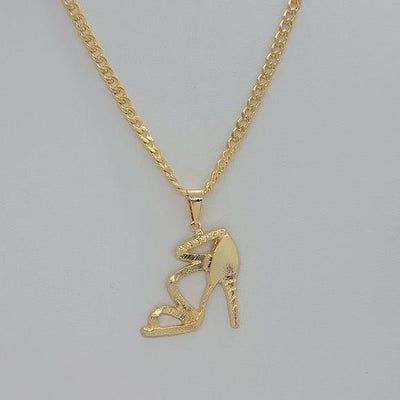 Brand New Brazilian 18k Gold Filled High Heel Shoe Necklace