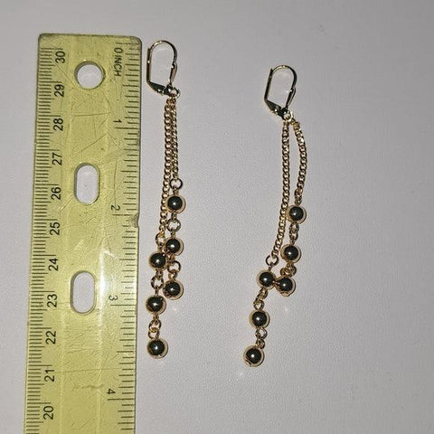 Brand New Brazilian 18k Gold Filled Dangle Round Design Earrings