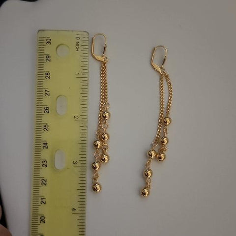 Brand New Brazilian 18k Gold Filled Dangle Round Design Earrings