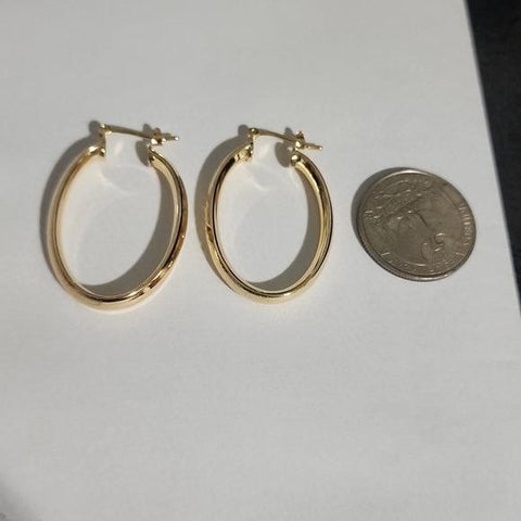 Brand New Brazilian 18k Gold Filled design Oval Earrings