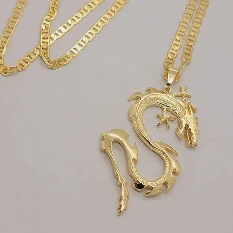 Brand New Brazilian 18k Gold Filled Dragon Necklace