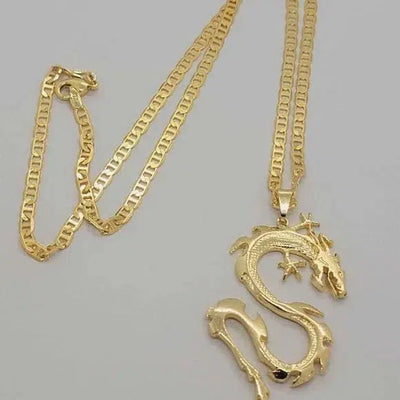 Brand New Brazilian 18k Gold Filled Dragon Necklace