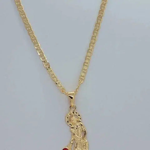 Brand  New Brazilian 18k Gold Filled San Lazaro Necklace