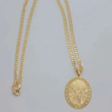 Brand New Brazilian 18k Gold Filled El Divino Nino Necklace