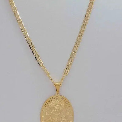 Brand New Brazilian 18k Gold Filled El Divino Nino Necklace