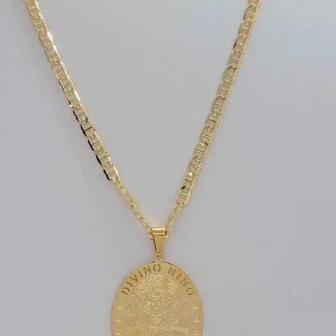 Brand New Brazilian 18k Gold Filled El Divino Nino Necklace