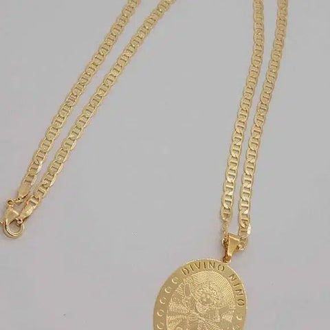 Brand New Brazilian 18k Gold Filled El Divino Nino Necklace