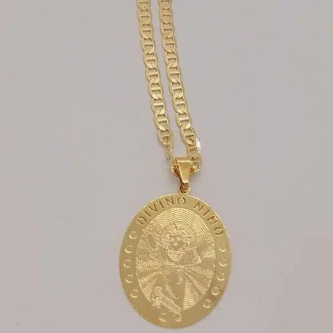 Brand New Brazilian 18k Gold Filled El Divino Nino Necklace