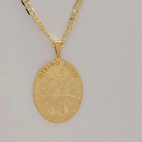 Brand New Brazilian 18k Gold Filled El Divino Nino Necklace