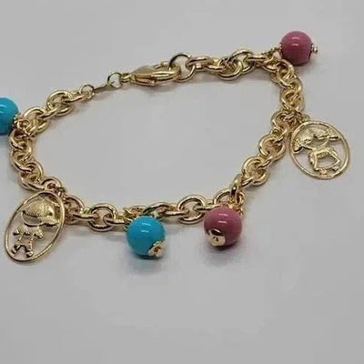 Brand New Brazilian 18k Gold Filled Daughter & Son Bracelet