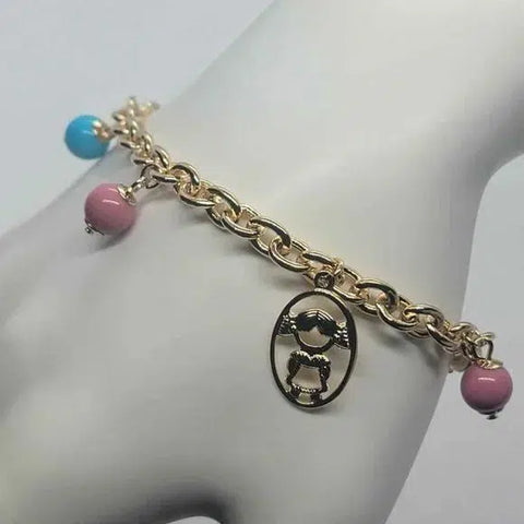 Brand New Brazilian 18k Gold Filled Daughter & Son Bracelet