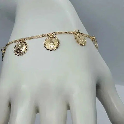 Brand New Brazilian 18k Gold Filled Multi Charms Bracelet