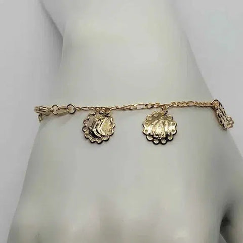 Brand New Brazilian 18k Gold Filled Multi Charms Bracelet