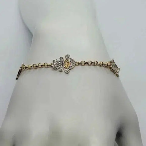 Brand New  Brazilian 18k Gold Filled 3 Daughter Bracelet