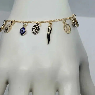 Brand New Brazilian 18k Gold Filled Lucky Charms Bracelet