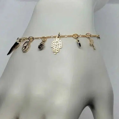 Brand New Brazilian 18k Gold Filled Lucky Charms Bracelet