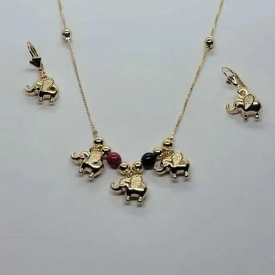 Brand New Brazilian 18k Gold Filled 2 pcs Elephant Set