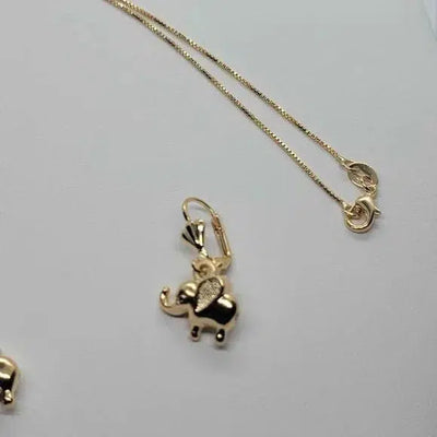 Brand New Brazilian 18k Gold Filled 2 pcs Elephant Set