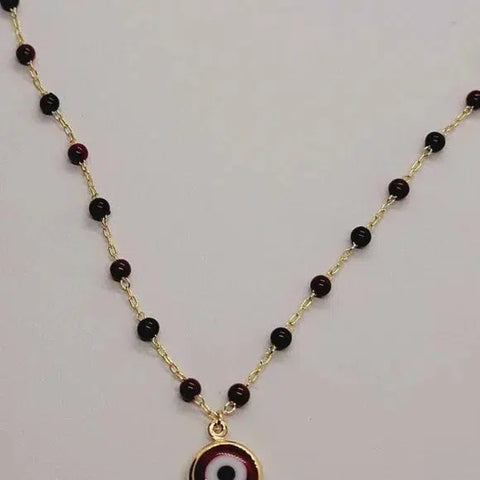 Brand New Brazilian 18k Gold Filled Red Evil Eye Necklace