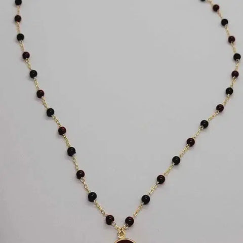 Brand New Brazilian 18k Gold Filled Red Evil Eye Necklace