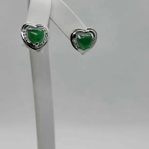 Brand New Heart jade Earrings