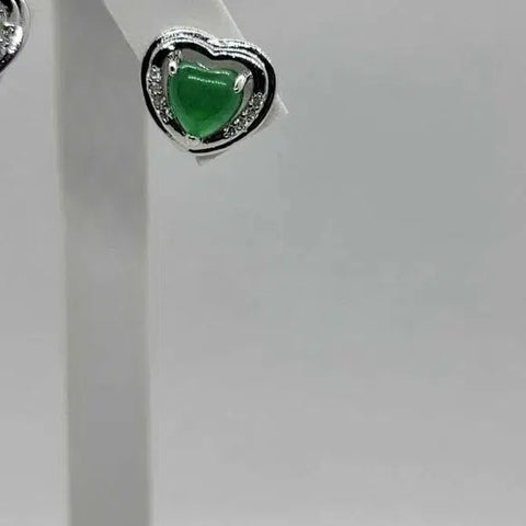 Brand New Heart jade Earrings