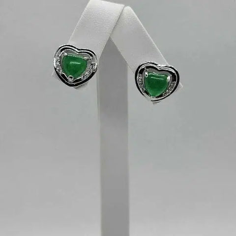 Brand New Heart jade Earrings